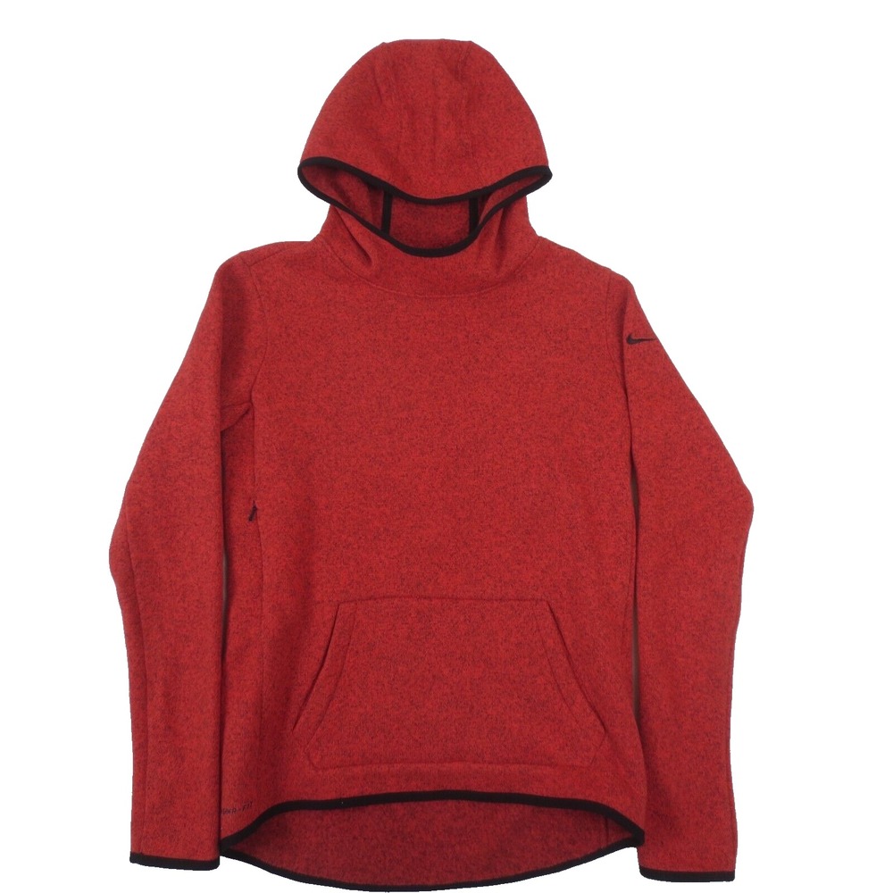 Nike Hypernatural Therma Fit Hoodie Women Med Red Pullover Sweatshirt 806981-654